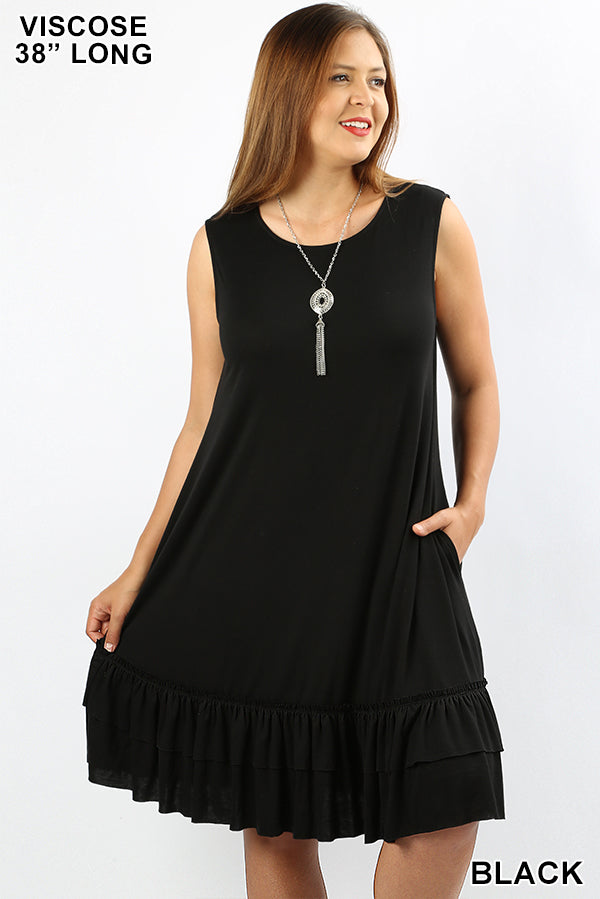 RUFFLE HEM DRESS