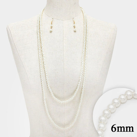 Pearl 72" Long pearl strand necklace
