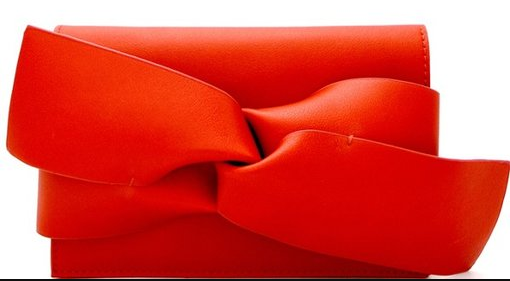 Large Bow Accent Clutch Shoulder Bag