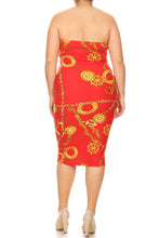Load image into Gallery viewer, chains pattern print tube dress