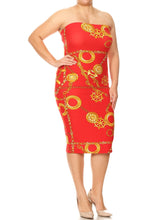 Load image into Gallery viewer, chains pattern print tube dress