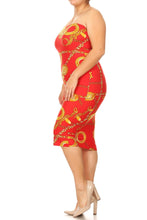 Load image into Gallery viewer, chains pattern print tube dress