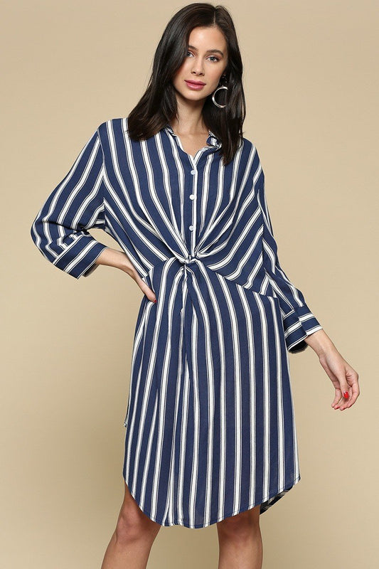 Striped Button Up Front