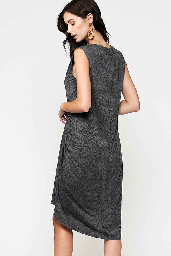 Pintuck Midi Dress