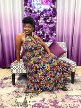 Load image into Gallery viewer, Long Smocked Multi-Color Ankara Dress