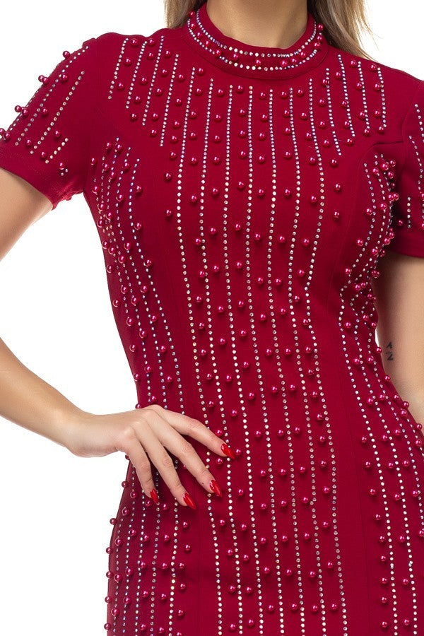 Pearl Embellished  Dress .