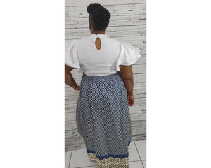 African Bow Tie Maxi Skirt With Matching Head Wrap