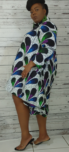 Button Down High/ Low Shirt/ African Dress-