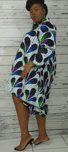 Button Down High/ Low Shirt/ African Dress-