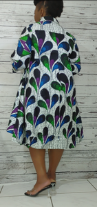 Button Down High/ Low Shirt/ African Dress-
