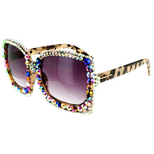 Load image into Gallery viewer, Sparkly Leopard Square Cat Eye Sunglasses