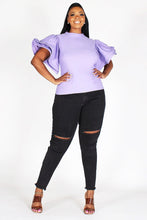 Load image into Gallery viewer, Plus size round neck butterfly top